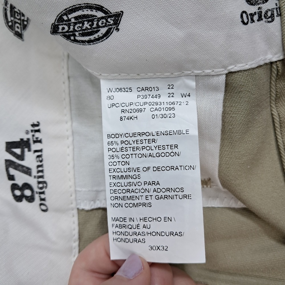 Dickies 874 Original Fit Khaki Tan Work Pants Mens 30x32 (Fits 28x30) 874KH - Picture 3 of 12